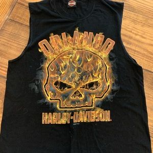 Large cut off Harley Davidson tee